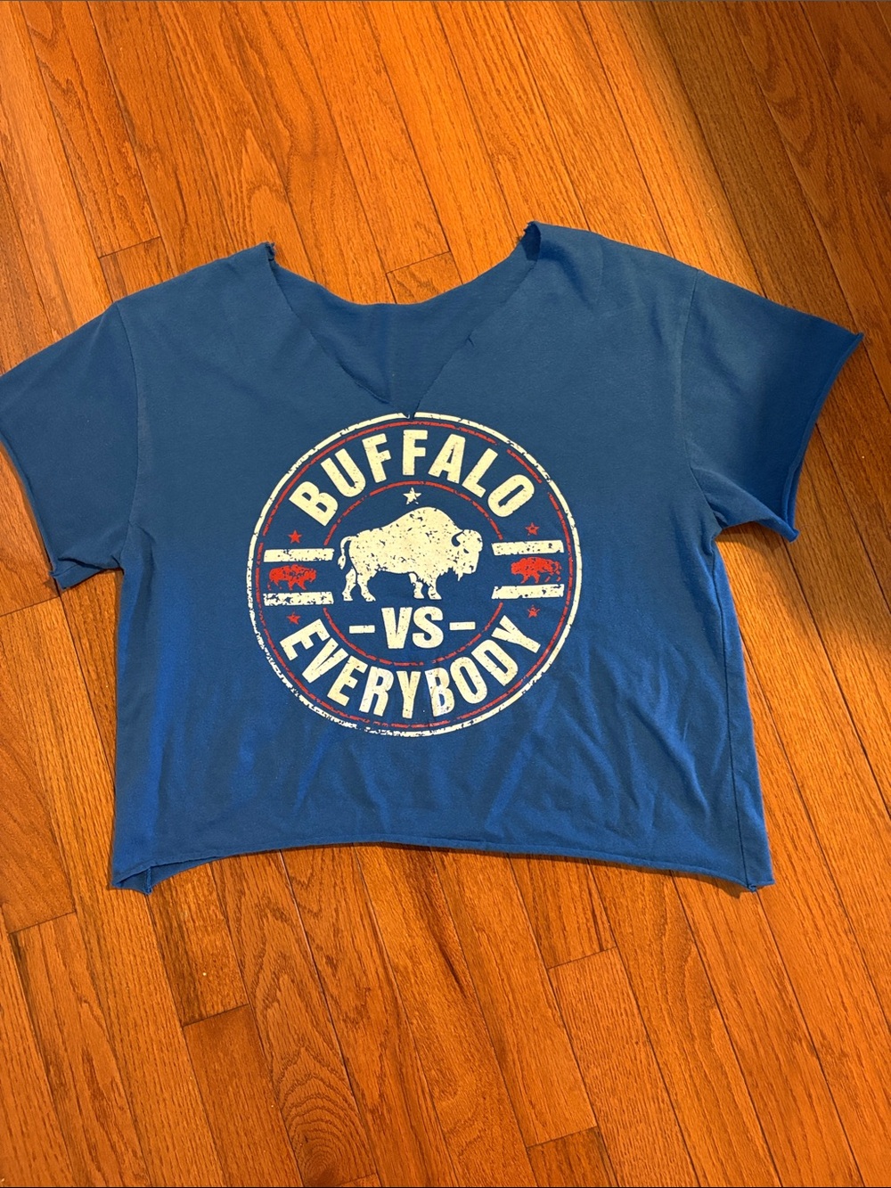 Buffalo Vs Everybody Women's Blue Graphic Tee
